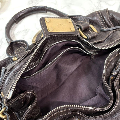 Genuine Pre-Owned Beautiful Chloe Paddington leather handbag dark brown