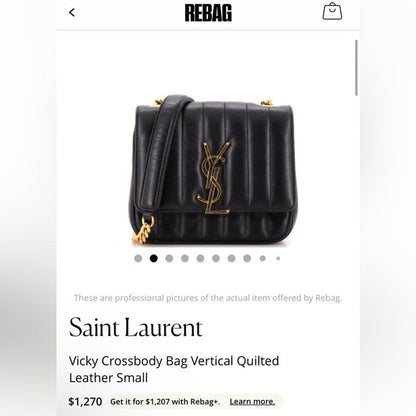 Authentic Preowned Saint Laurent Vicky Black Quilted Monogram Wallet