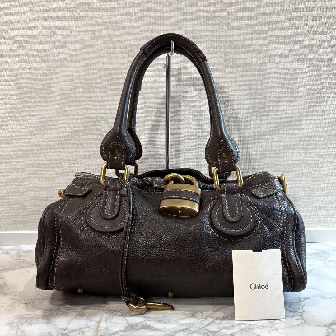 Genuine Pre-Owned Beautiful Chloe Paddington handbag dark brown