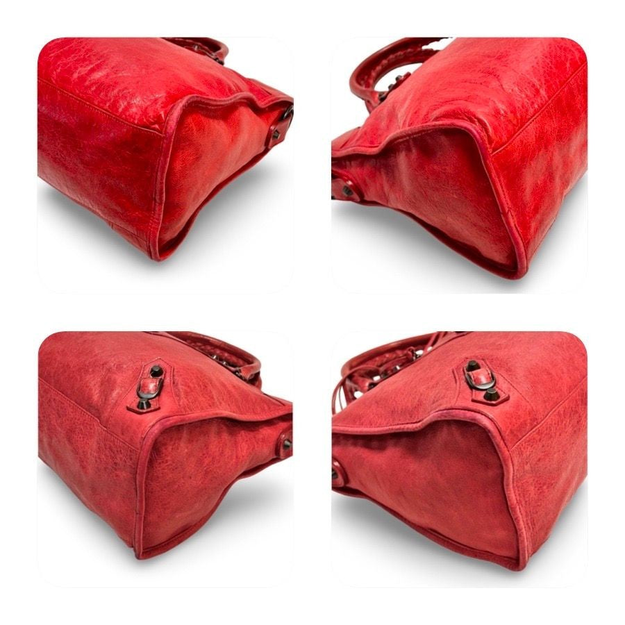 Genuine Pre-Owned BALENCIAGA The City 2-way shoulder hand red leather